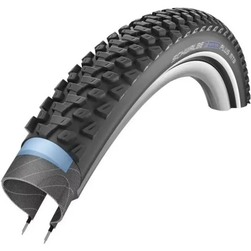 Pneu rigide avec réfléchissant Schwalbe Marathon Plus MTB S-Guard HS485 Twinskin Perfor. Dual 57-584