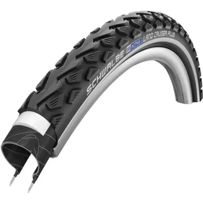 Pneu rigide avec réfléchissant Schwalbe Schwalbe Land Cruiser Plus Hs450 Active Punctureg. Twinskin37-622