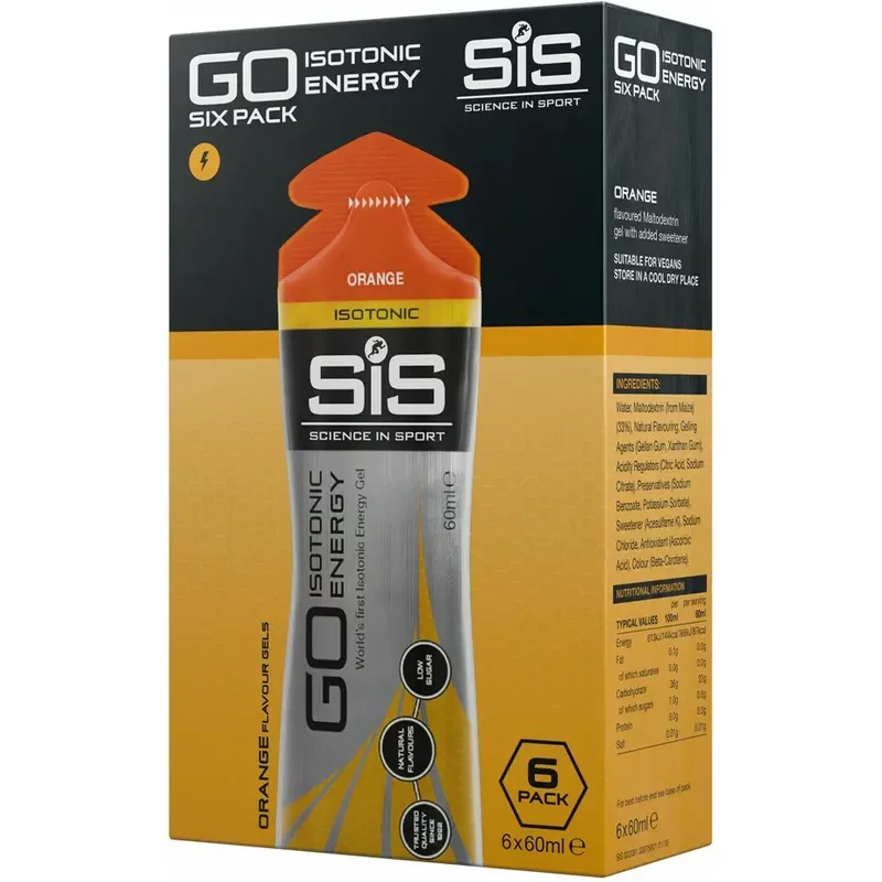 Gel énergétique Science in Sport Go Isotonic - Orange - 60 ml (x6)