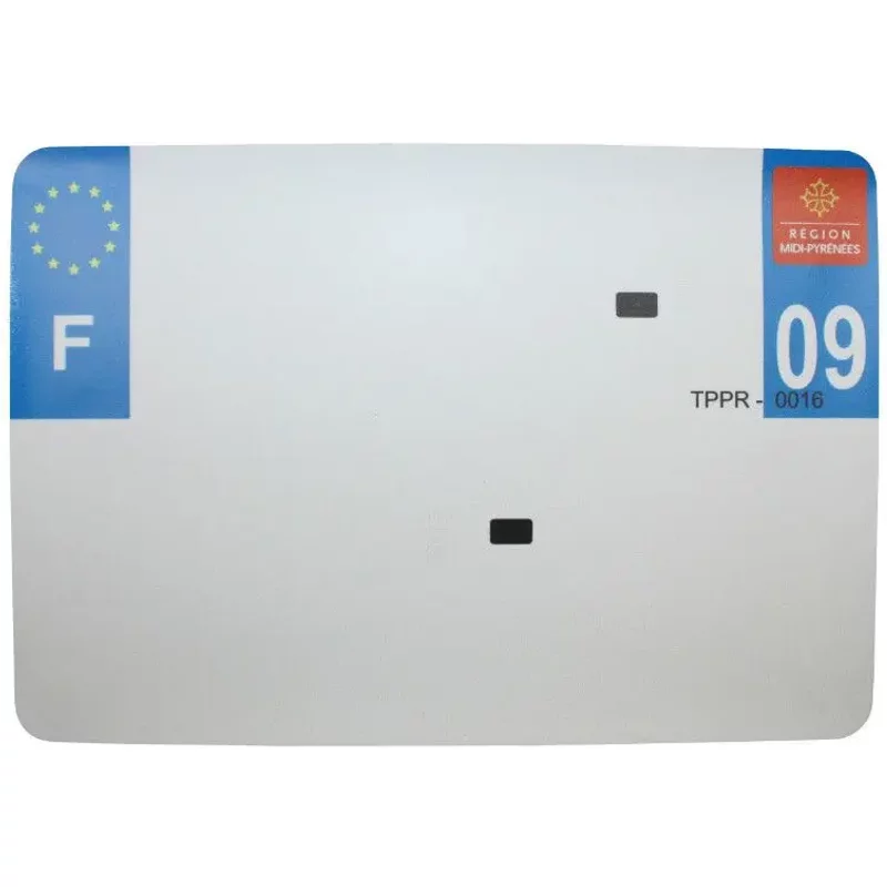 Bande plaque d'immatriculation pvc avec raison sociale Top Plaq 09