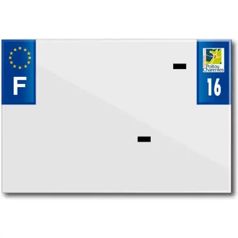 Bande plaque d'immatriculation pvc avec raison sociale Top Plaq 16