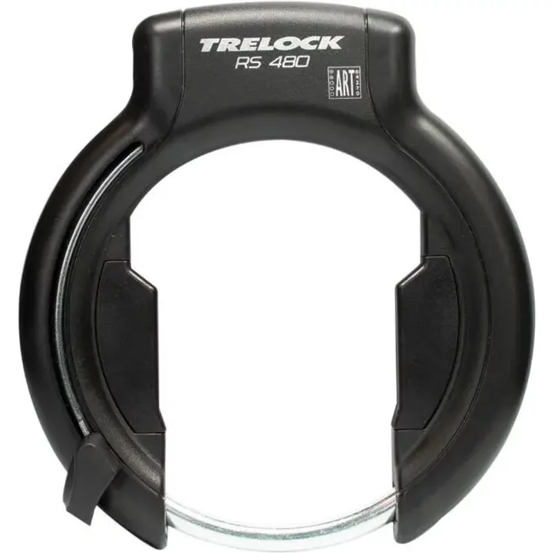 Antivol cadre vélo fer à cheval avec fixation sur cadre largeur de 89 mm à 112 mm (ecart pour pneu 75 mm) Trelock RS480