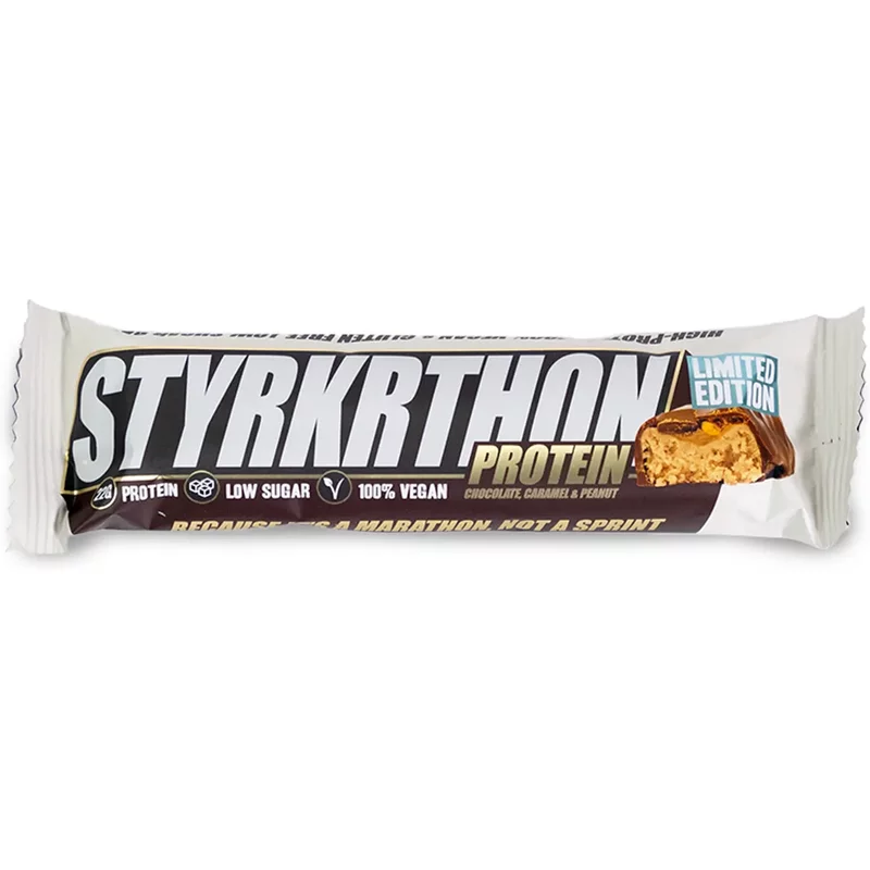 Complément alimentaire caramel, cacahuètes et chocolat Styrkr Pro20