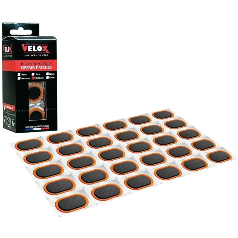 Lot de 50 patch réparation de pneu route-city-vtt Velox 32 x 50 mm
