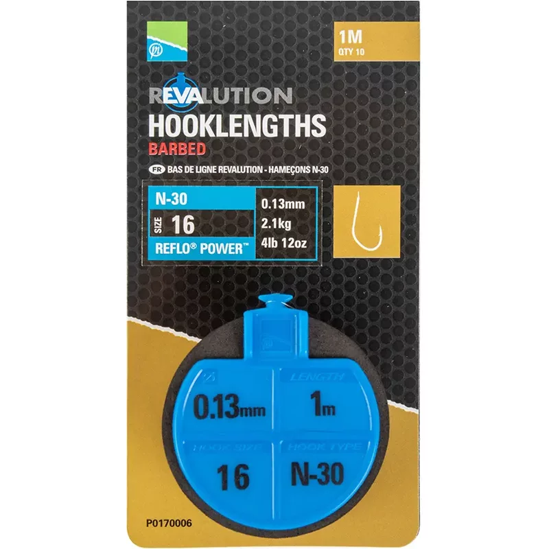 Bottom of the line Preston revalution hooklengths n30 (x10)
