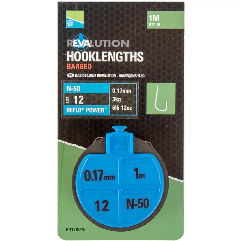 Bottom of the line Preston revalution hooklengths n50 (x10)