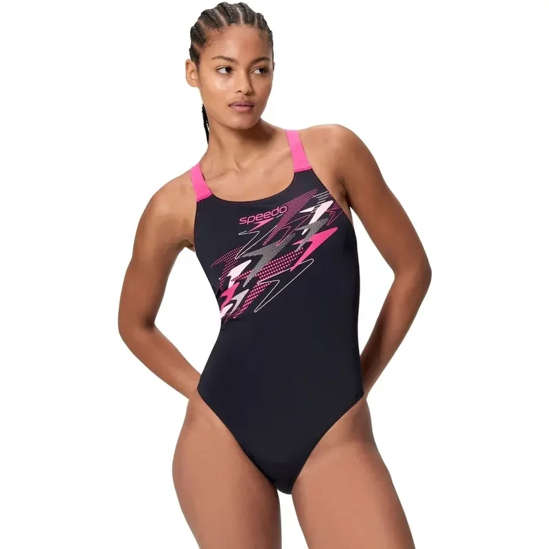 Women's 1-piece swimsuit Speedo Medley Logo