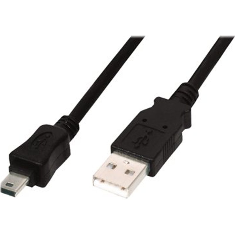 DIGITUS USB 2.0 Anschlusskabel Typ A -mini B St/St 1.0m, sw