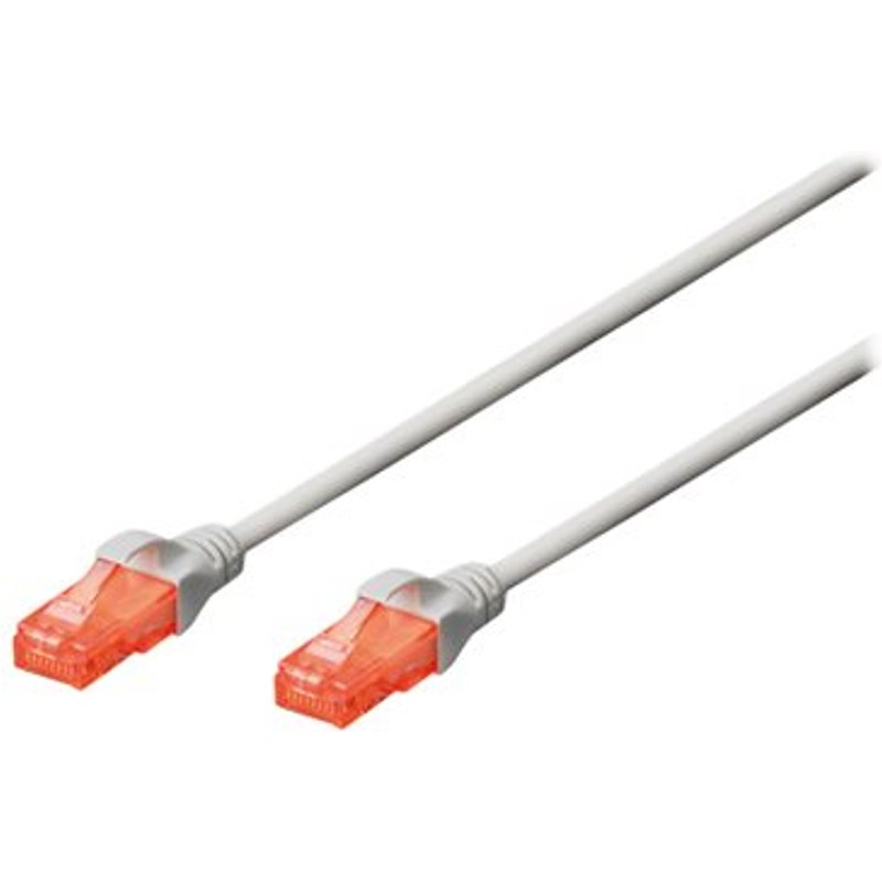 DIGITUS Patchkabel Cat6 U/UTP 2xRJ45 0,5m grau LSZH