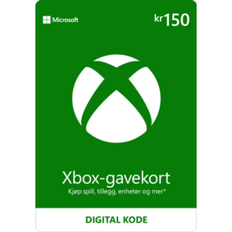 Xbox gavekort 150 kr