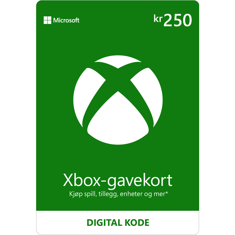 Xbox Gavekort 250 kr | Xbox Gift Card
