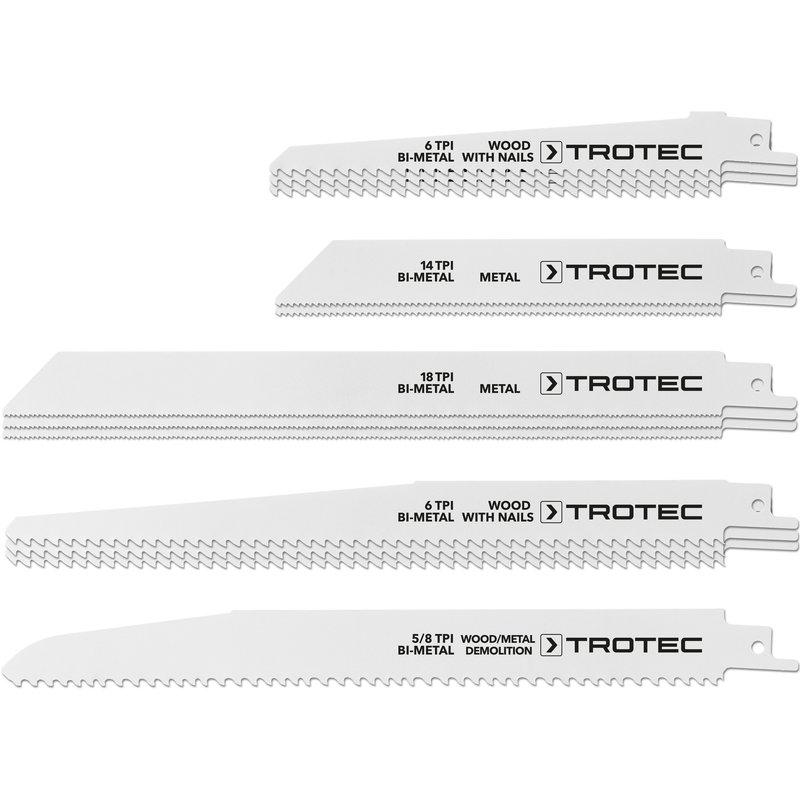 Reciprocating Saw Blade Set Wood/Metal, 12-piece