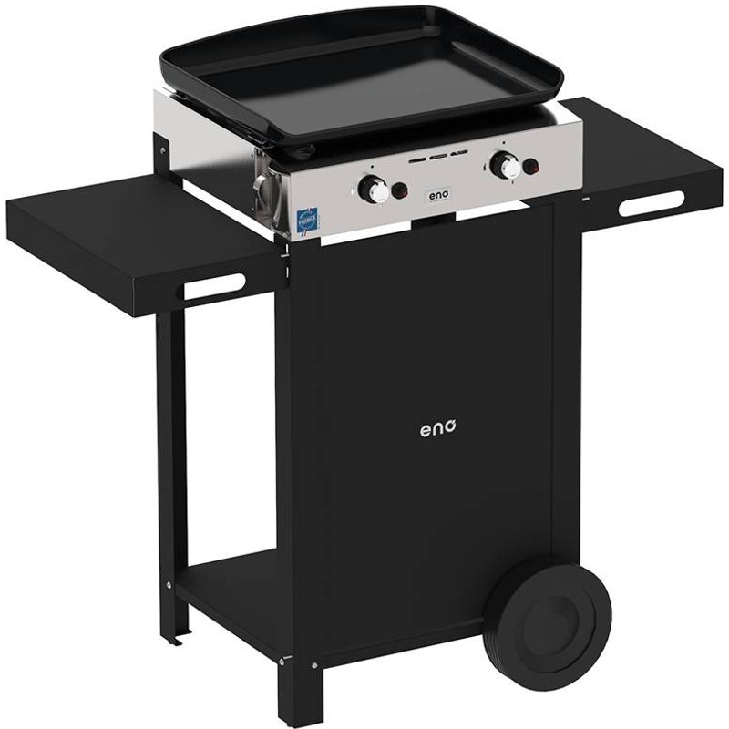 Ensemble Plancha et Chariot Initial Gaz 50 en Acier Noir et Inox