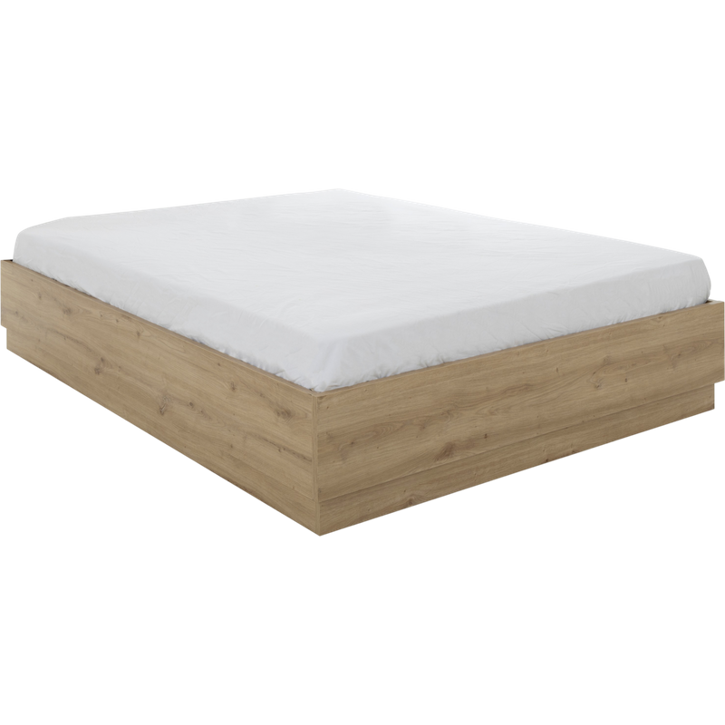 Lit Coffre Effet Bois 140 X 190 Cm