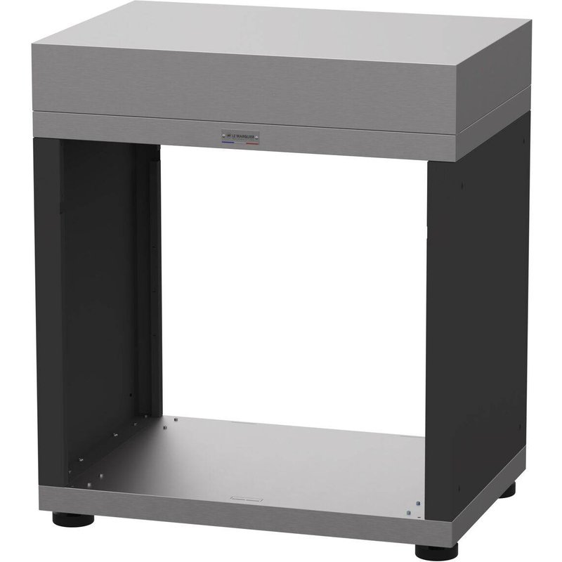 Meuble Ouvert pour Cuisine d'Extérieur 80 x 55 cm en Acier Noir
