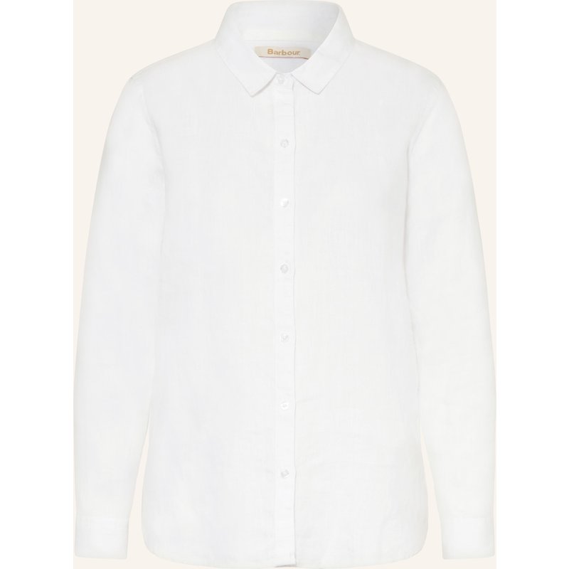 Barbour Hemdbluse Marine Aus Leinen weiss
