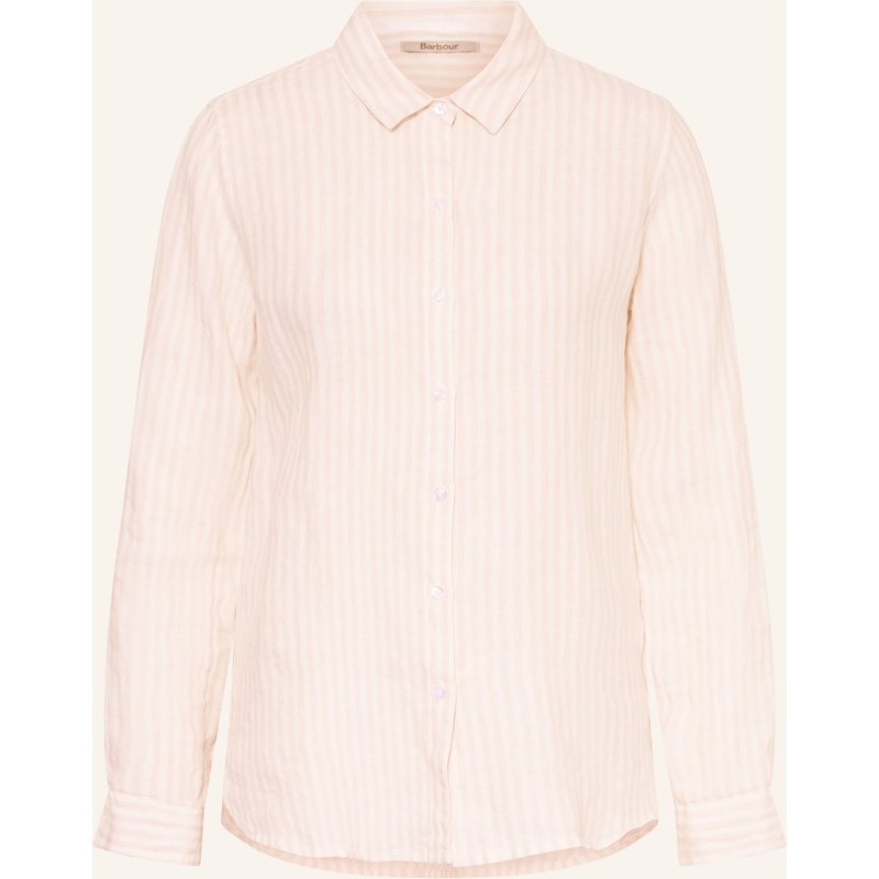 Barbour Hemdbluse Marine Aus Leinen rosa