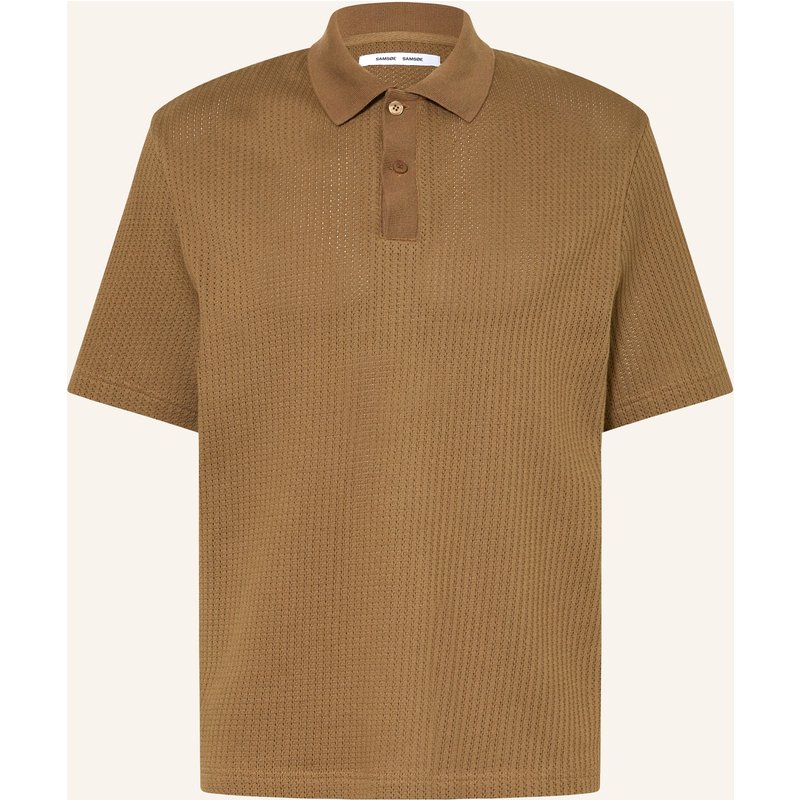 Samsøe Samsøe Strick-Poloshirt Sajase braun