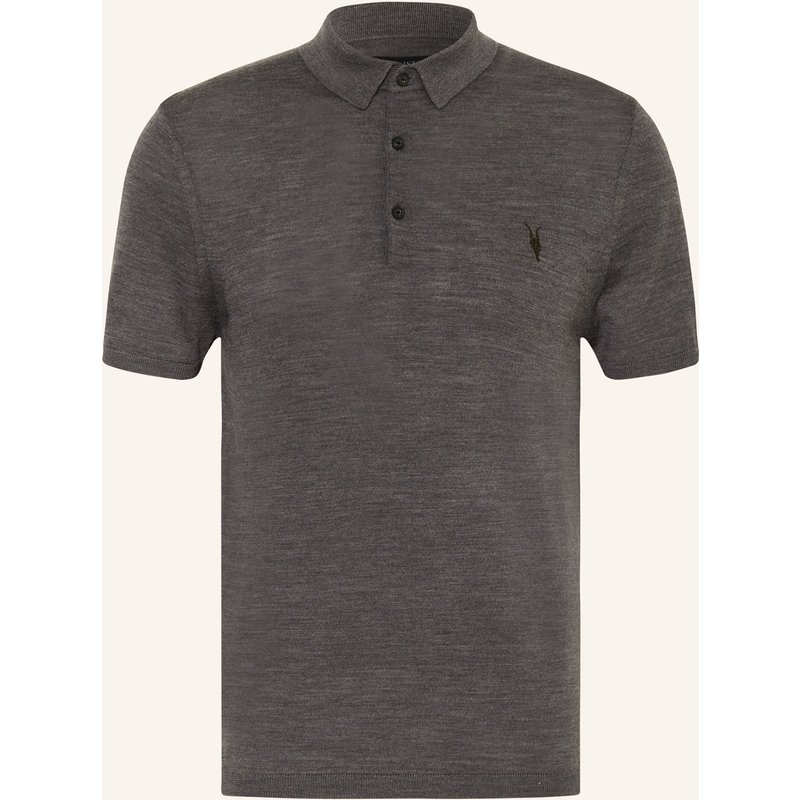 Allsaints Strick-Poloshirt Mode Merino Aus Merinowolle grau