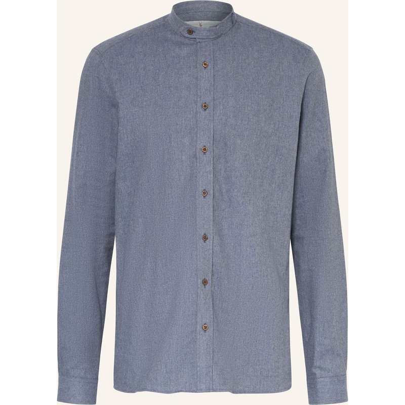 Johann & Johanna Trachtenhemd Tailored Fit Mit Stehkragen blau