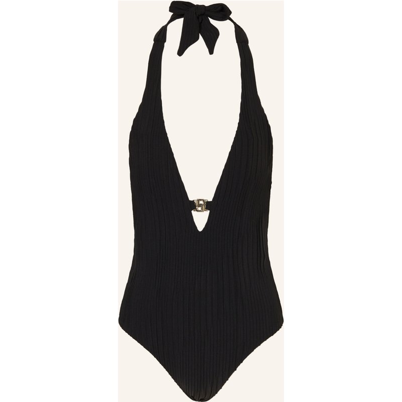 Boss Neckholder-Badeanzug Double B Mit Cut-Out schwarz