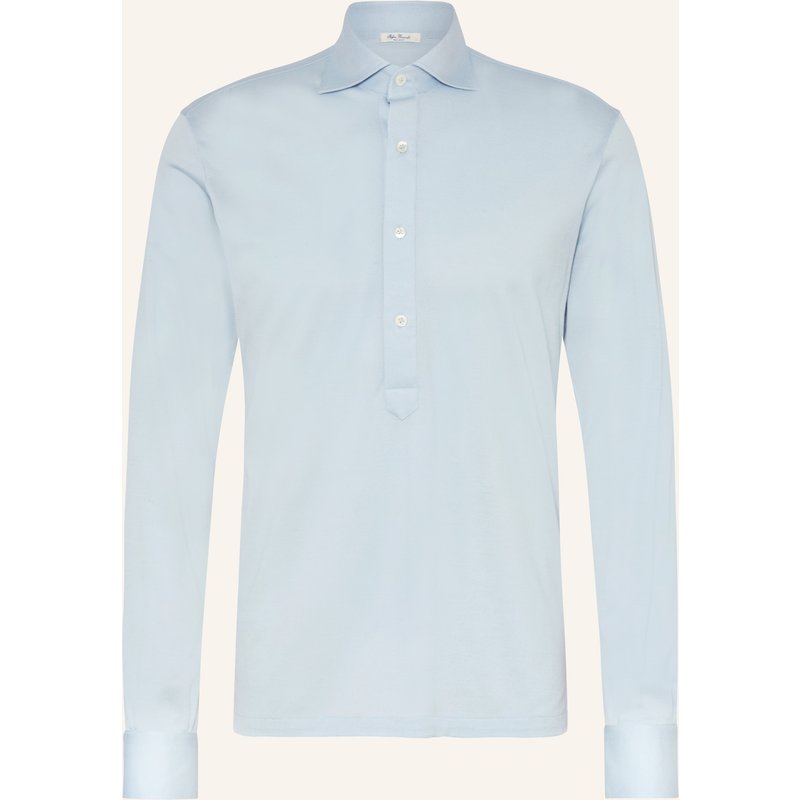 Stefan Brandt Piqué-Hemd Luciel Regular Fit blau