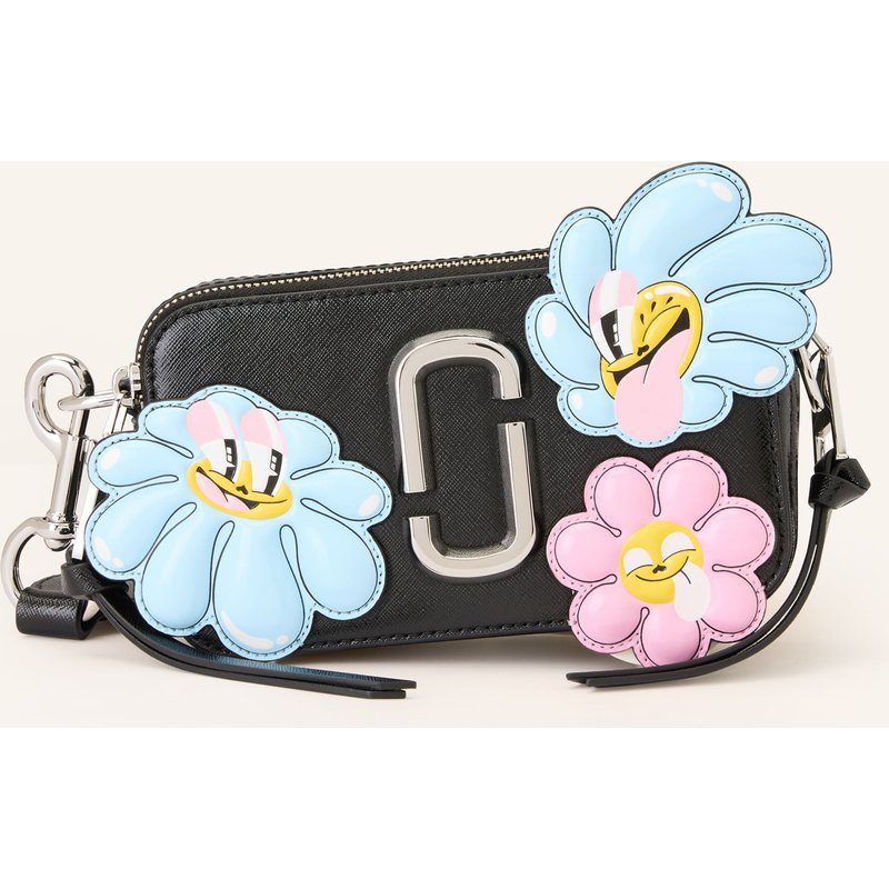 Marc Jacobs Saffiano-Umhängetasche The Snapshot Flower Patches schwarz