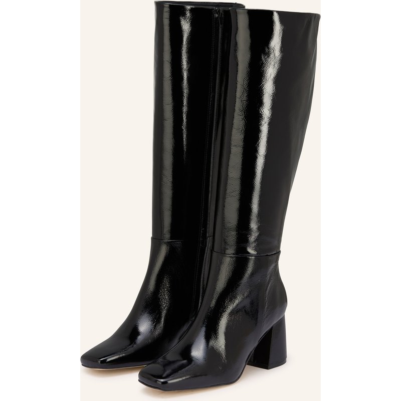Mrs & Hugs Lackstiefel schwarz