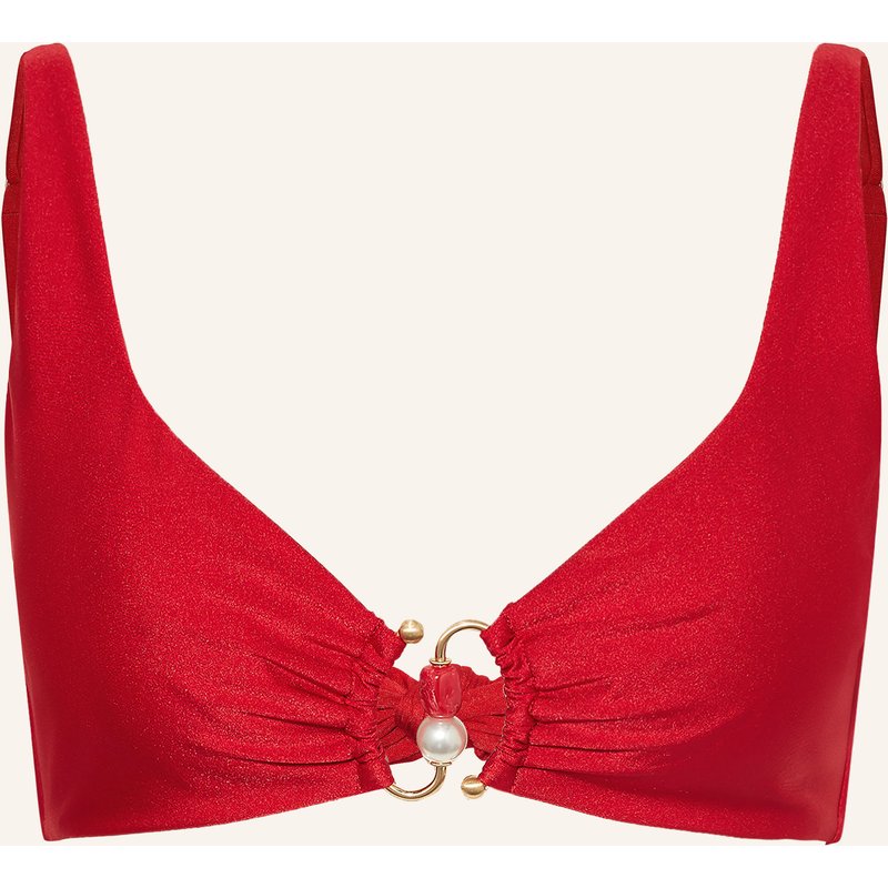 Seafolly Bralette-Bikini-Top Palermo Mit Schmuckperlen rot