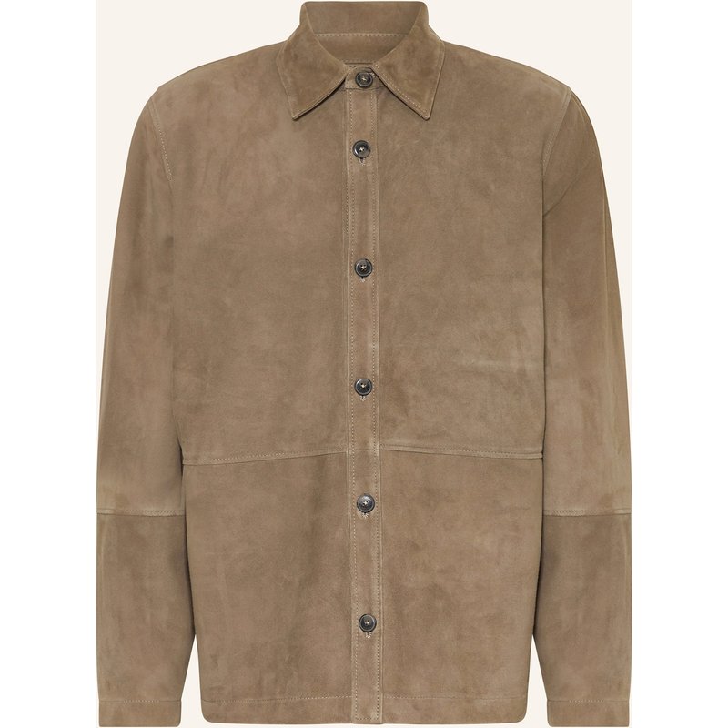 Closed Leder-Overshirt beige