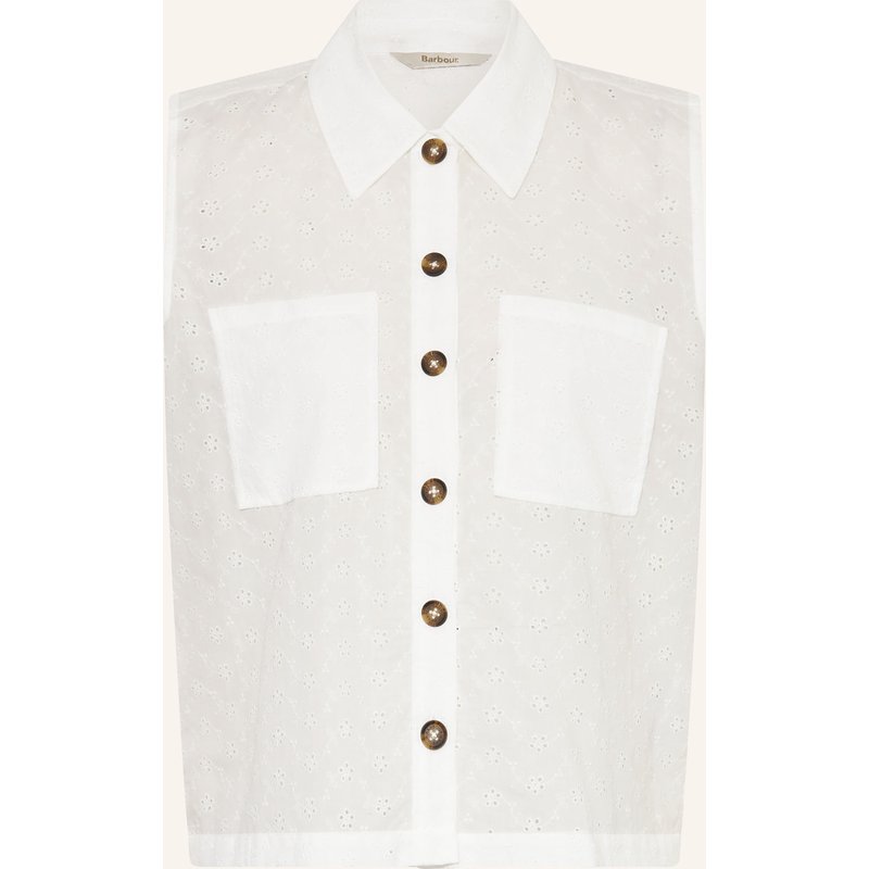 Barbour Blusentop Melody Aus Lochspitze weiss