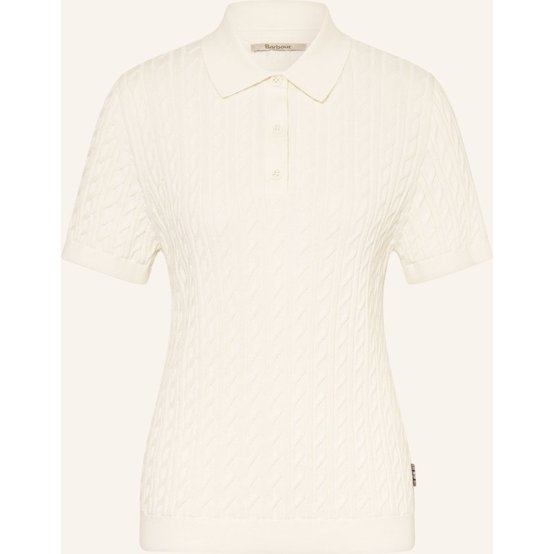 Barbour Strick-Poloshirt weiss