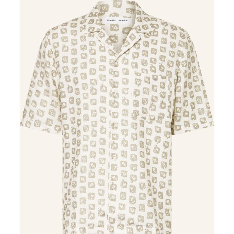 Samsøe Samsøe Resorthemd Oscar Comfort Fit Aus Leinen beige