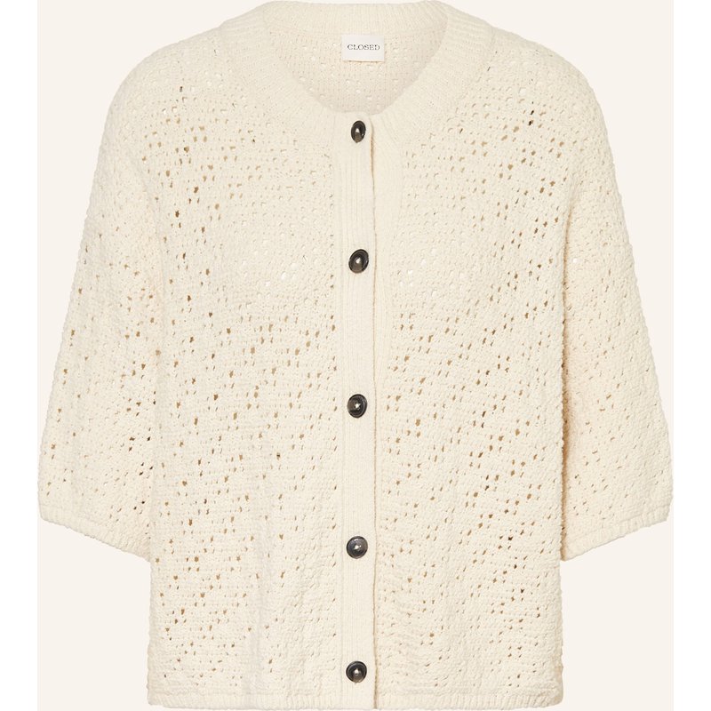Closed Strickjacke Mit 3/4-Arm weiss