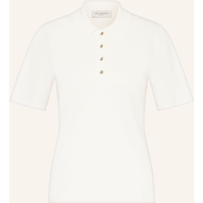 Ted Baker Strick-Poloshirt Elbeth weiss