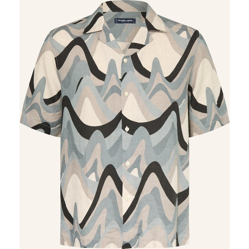 Frescobol Carioca Resorthemd Roberto Relaxed Fit Aus Leinen blau