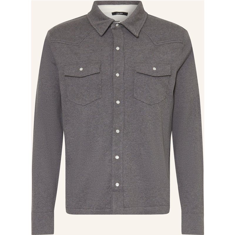 Reiss Strickhemd Ledger Comfort Fit grau