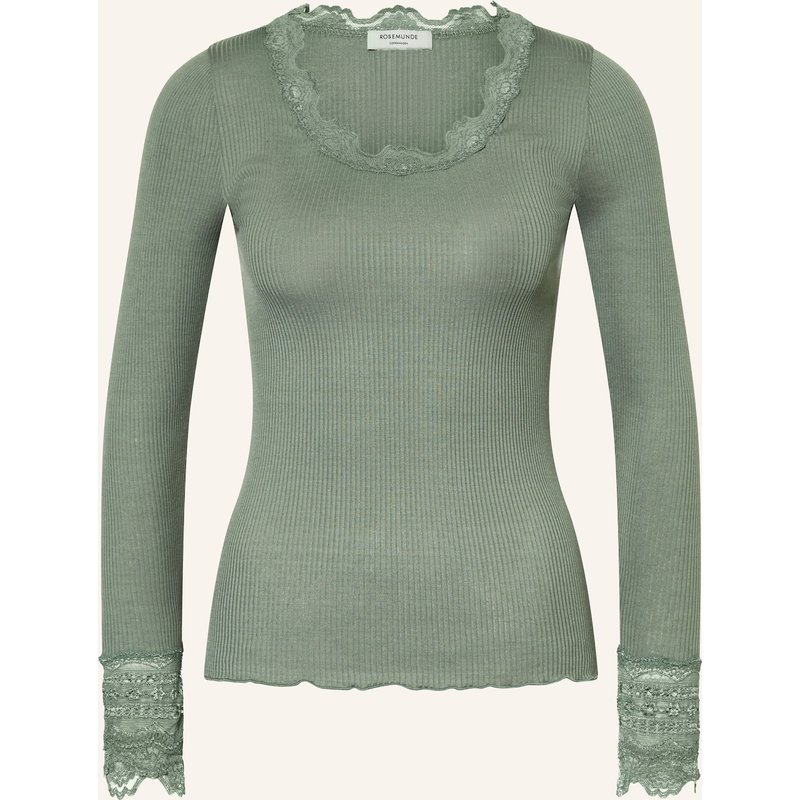 Rosemunde Longsleeve Benita Aus Seide Mit Spitze gruen