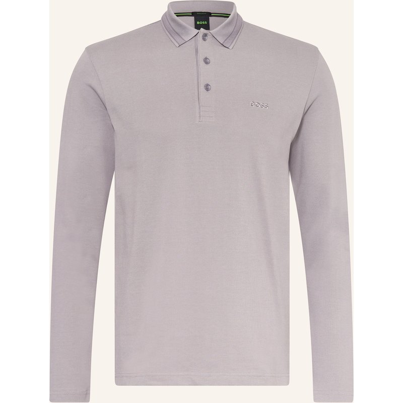 Boss Piqué-Poloshirt Plisy Regular Fit grau