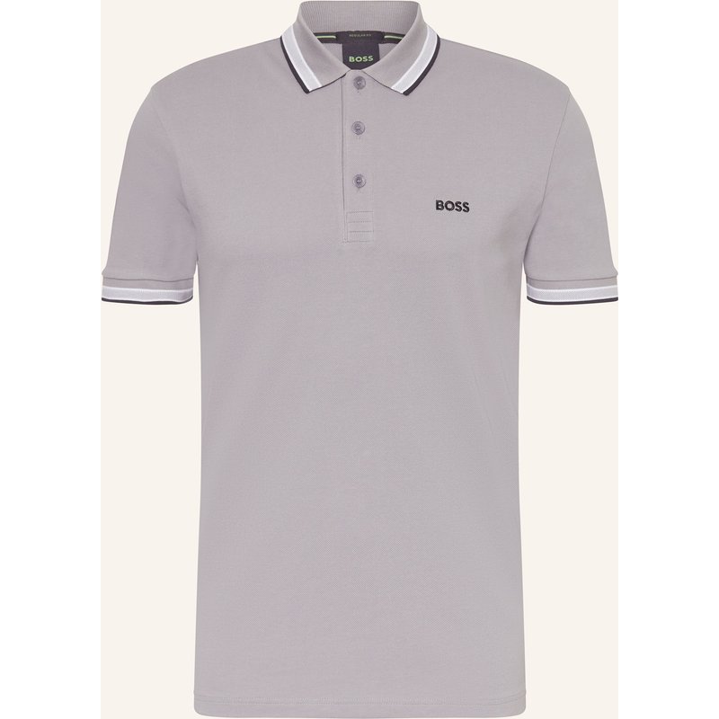 Boss Piqué-Poloshirt Paddy Curved Regular Fit grau