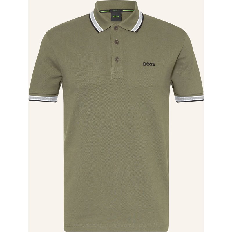 Boss Piqué-Poloshirt Paddy Curved Regular Fit gruen
