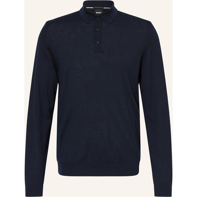 Boss Strick-Poloshirt Lancione blau