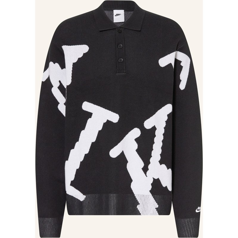 Nike Strick-Poloshirt Club Rugby schwarz