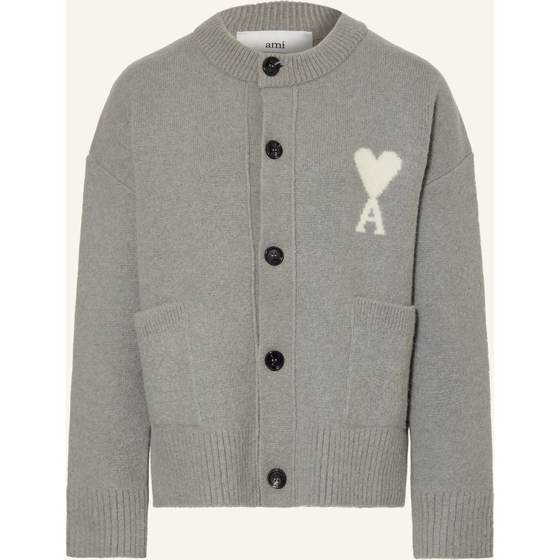 Ami Paris Strickjacke Mit Alpaka grau