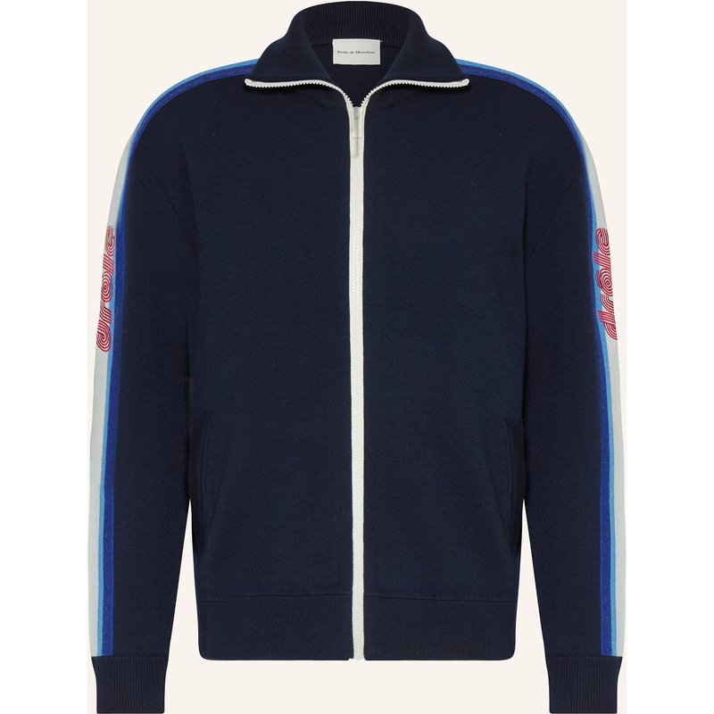 Drôle De Monsieur Strickjacke La Maille Zippée Drôle Aus Merinowolle blau