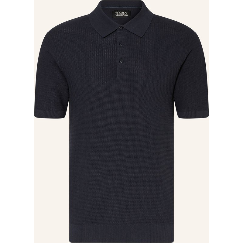 Scotch & Soda Strick-Poloshirt blau