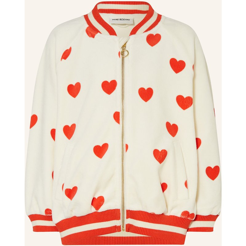 Mini Rodini Sweatjacke Aus Samt weiss