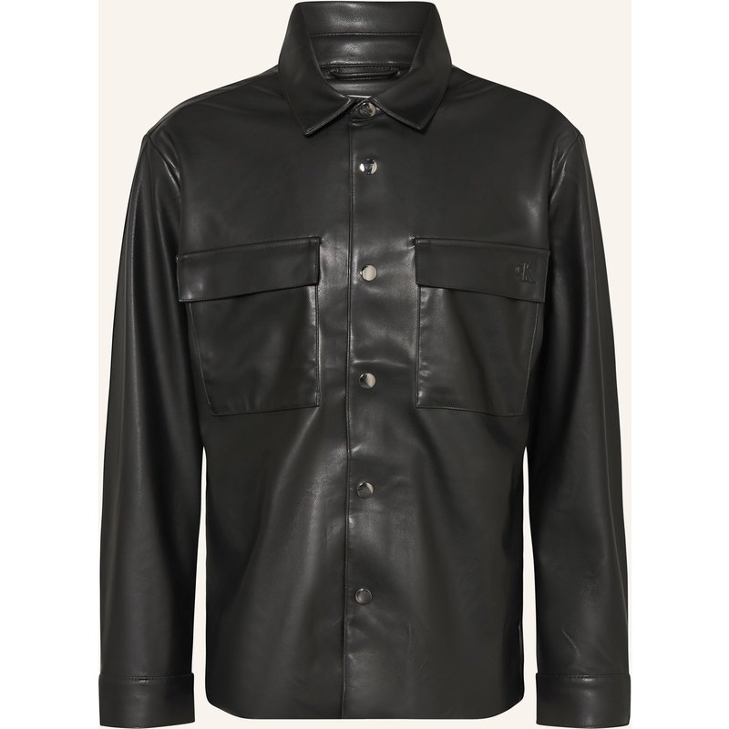 Calvin Klein Jeans Overjacket In Lederoptik schwarz