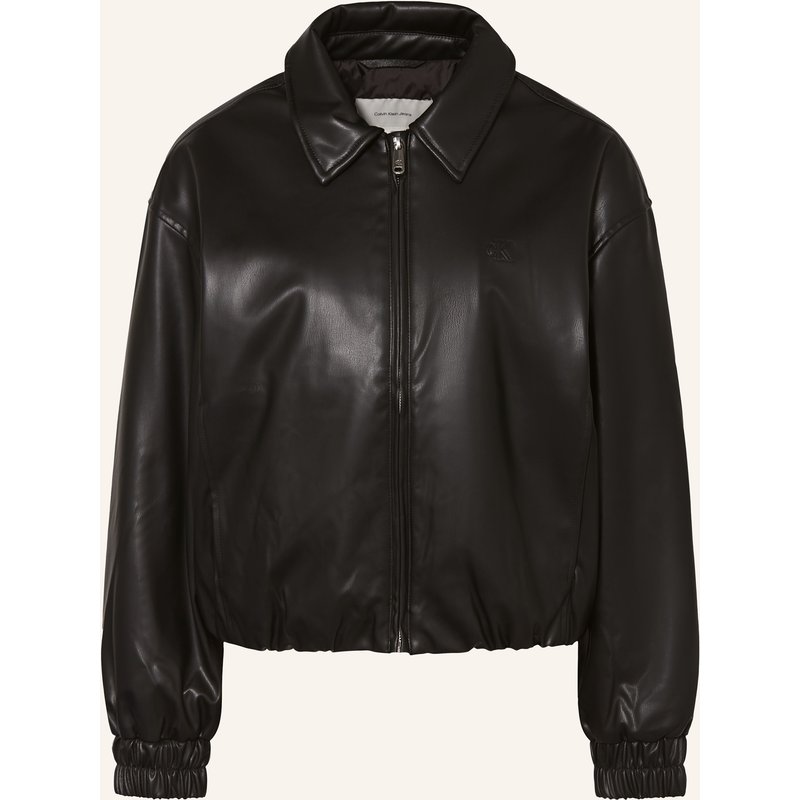 Calvin Klein Jeans Blouson In Lederoptik schwarz