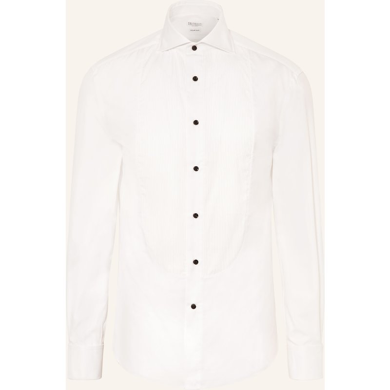Brunello Cucinelli Smoking-Hemd Slim Fit weiss